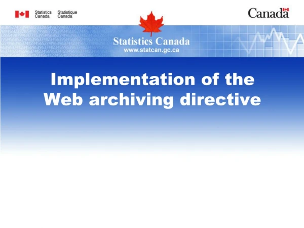 Implementation of t he Web archiving directive