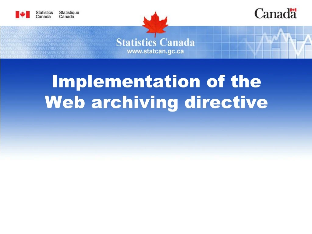 implementation of t he web archiving directive