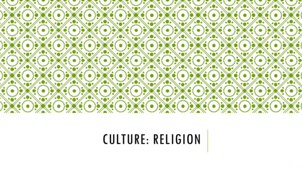 Culture: Religion