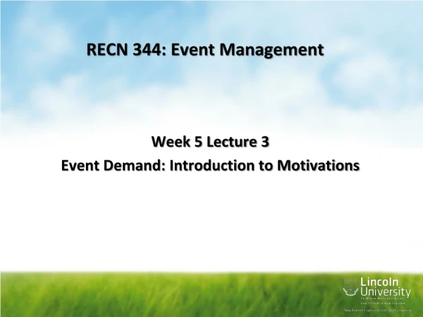 RECN 344: Event Management