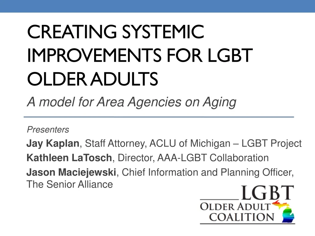 creating systemic improvements for lgbt older adults