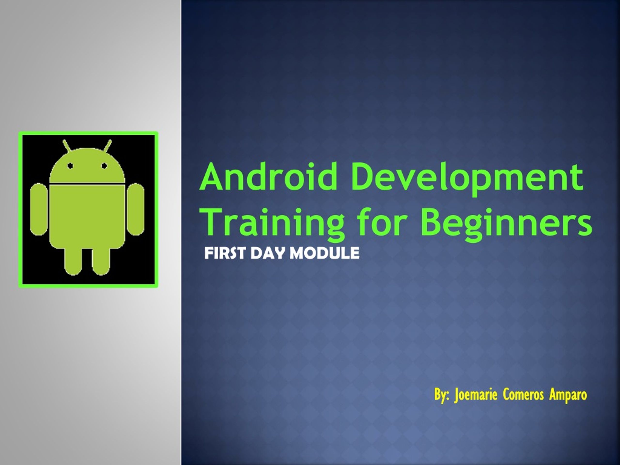 Android Development Training for Beginners - slide 1