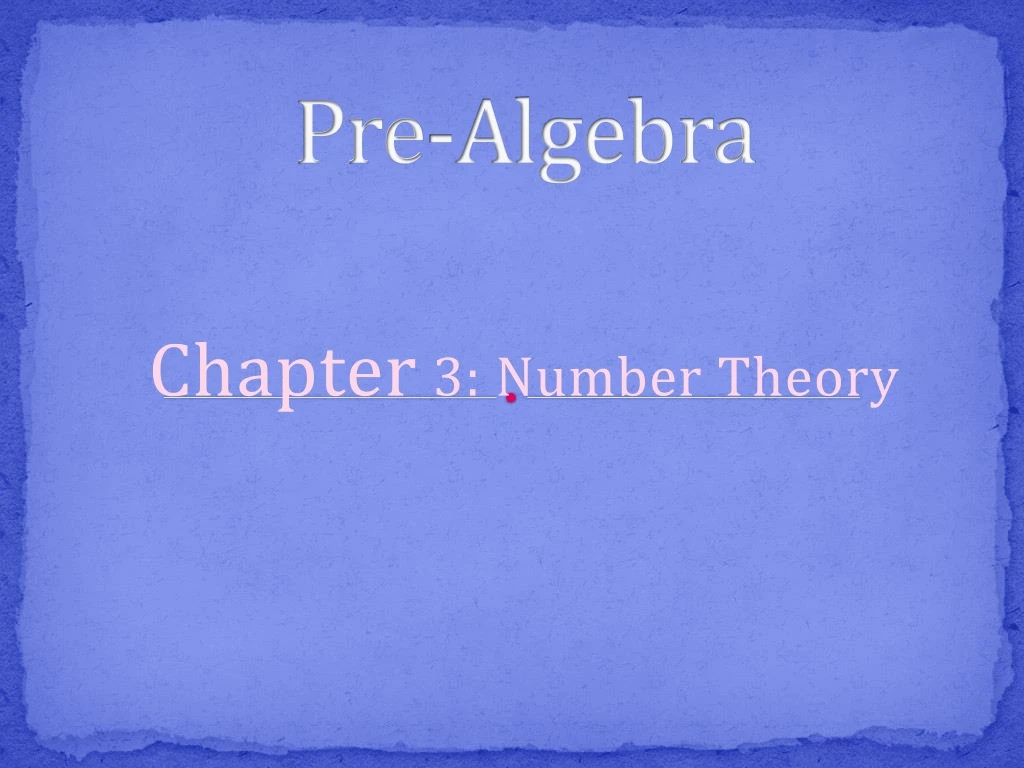 pre algebra