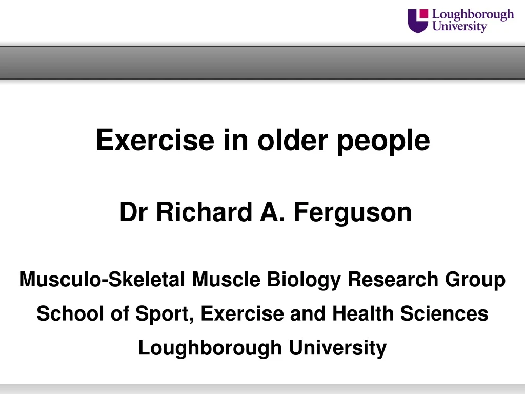exercise in older people