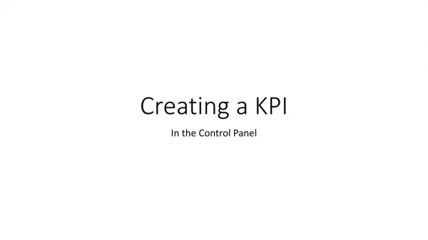 Creating a KPI