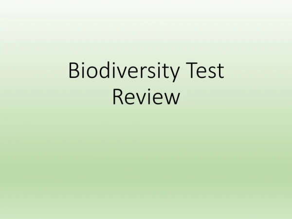 Biodiversity Test Review