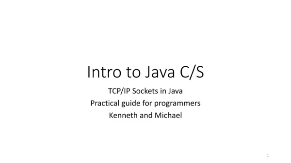 Intro to Java C/S