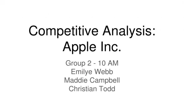 Competitive Analysis: Apple Inc.