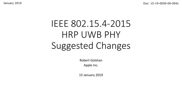 IEEE 802.15.4-2015 HRP UWB PHY Suggested Changes