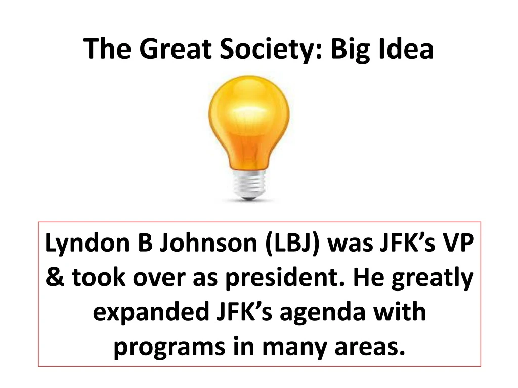 the great society big idea