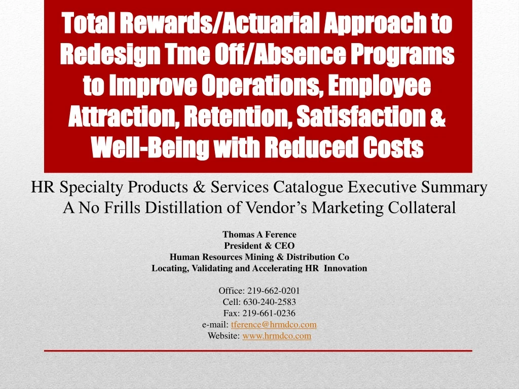 total rewards actuarial approach to redesign