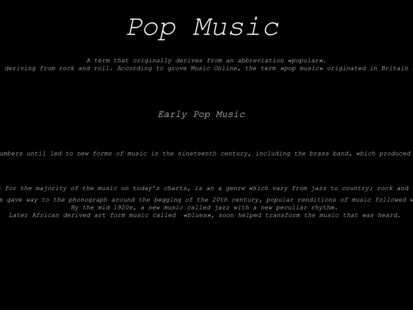 Pop Music