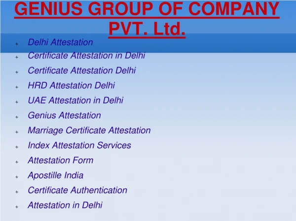 GENIUS GROUP OF COMPANY PVT. Ltd.