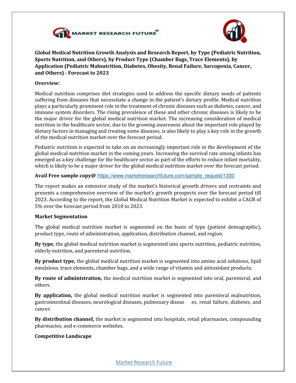 global medical nutrition growth analysis