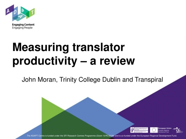 Measuring translator productivity – a review