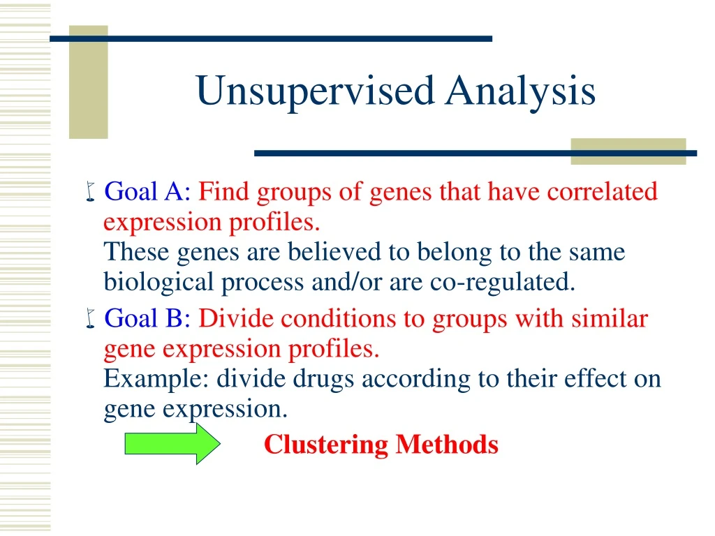 unsupervised analysis