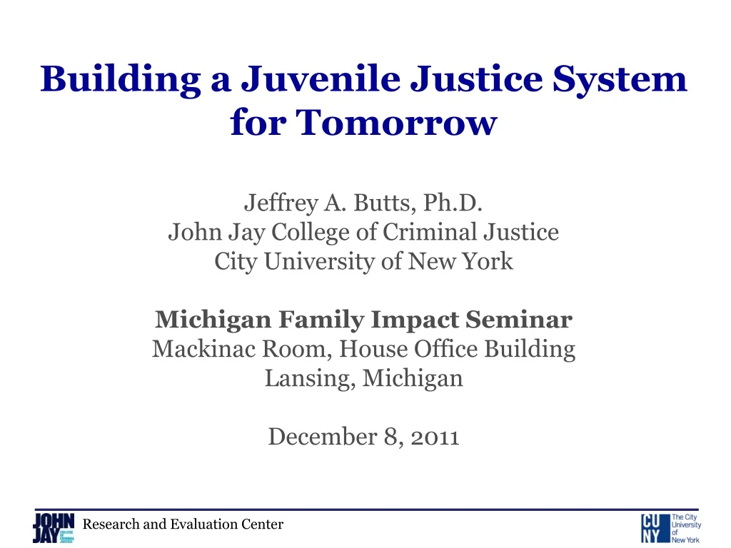 building a juvenile justice system for tomorrow