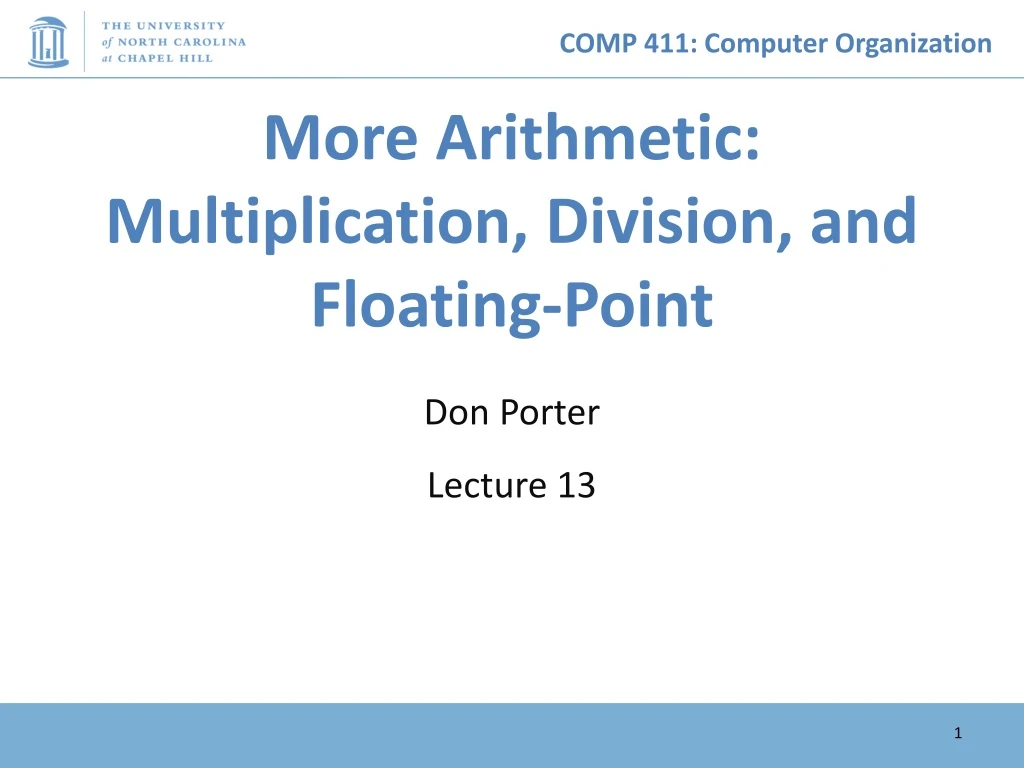 more arithmetic multiplication division and floating point