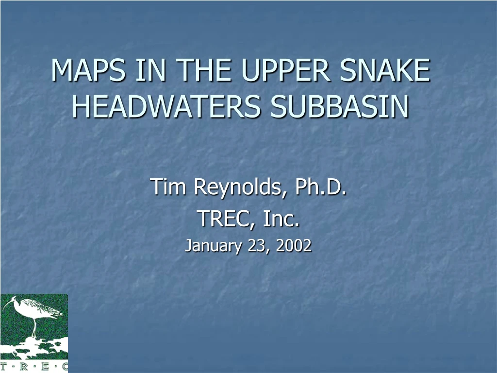 maps in the upper snake headwaters subbasin