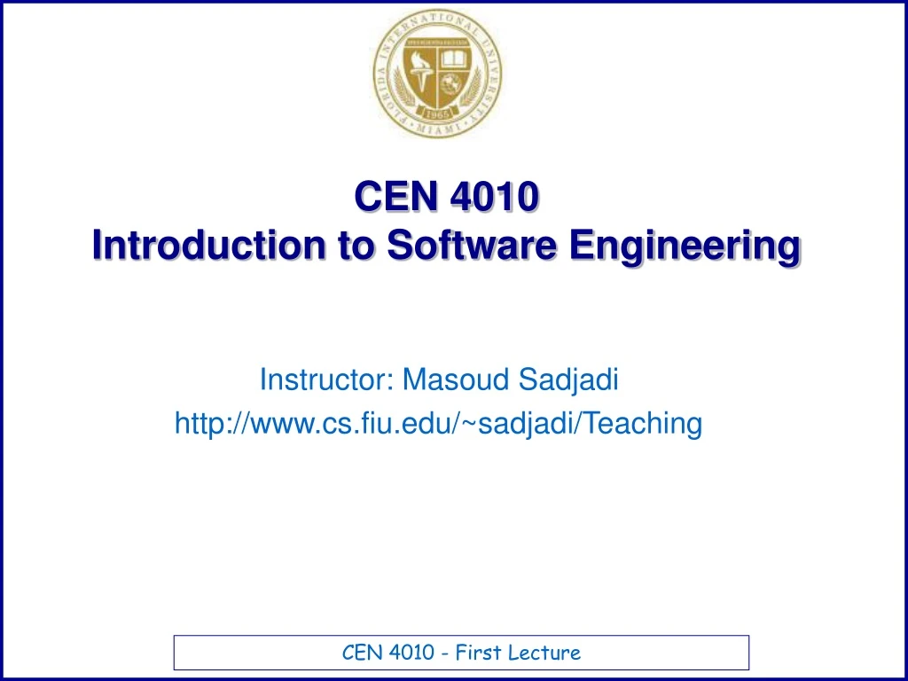 cen 4010 introduction to software engineering