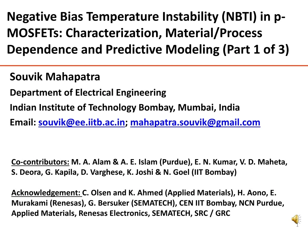 negative bias temperature instability nbti