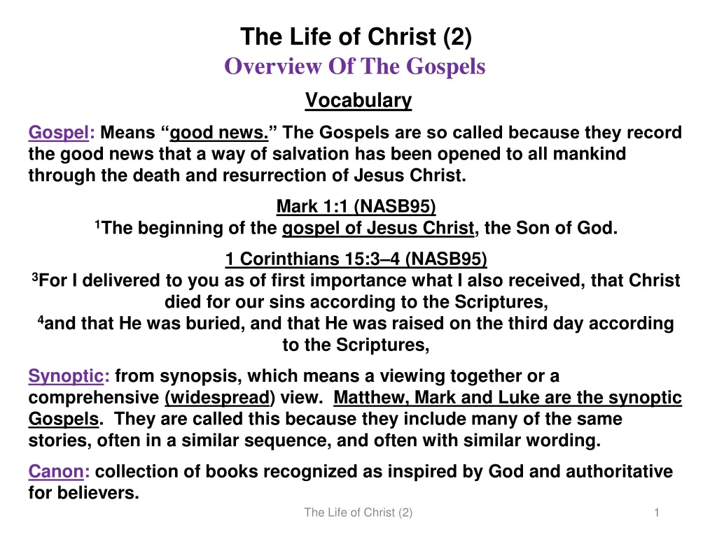 the life of christ 2