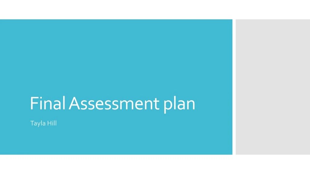 final assessment plan