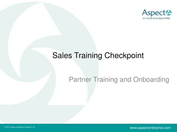 Sales Training Checkpoint