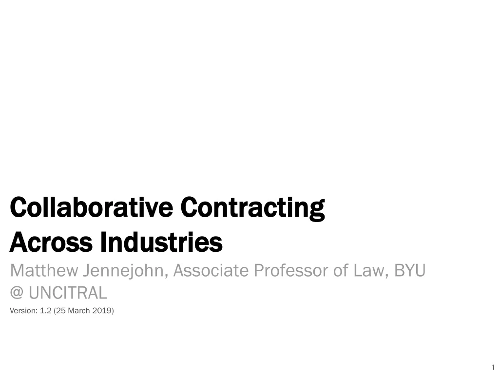 collaborative contracting across industries