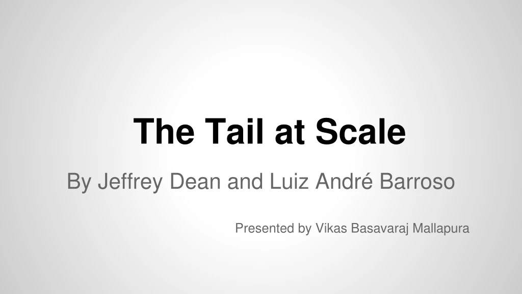 the tail at scale