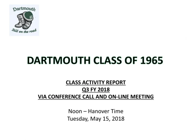 DARTMOUTH CLASS OF 1965