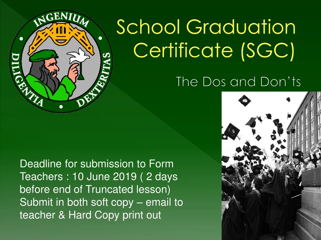 school graduation certificate sgc