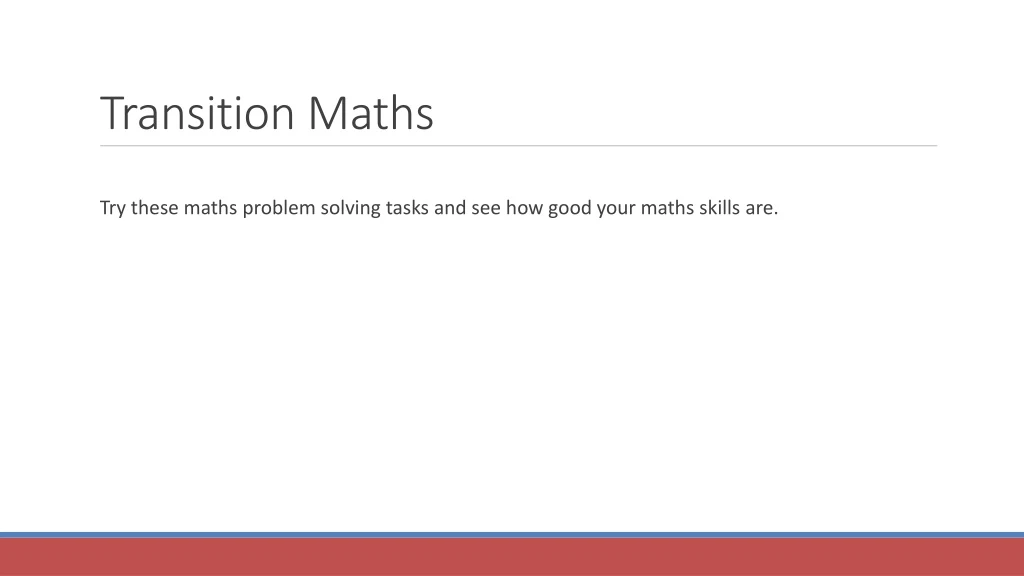 transition maths