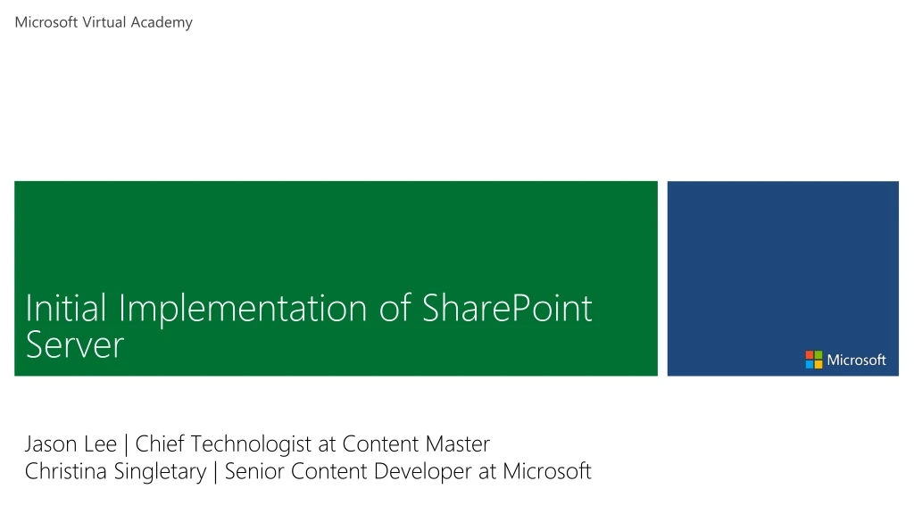 initial implementation of sharepoint server