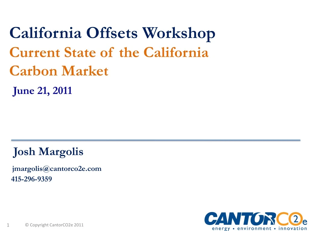 california offsets workshop current state