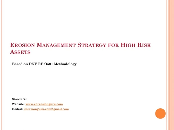 Erosion Management Strategy for High Risk Assets
