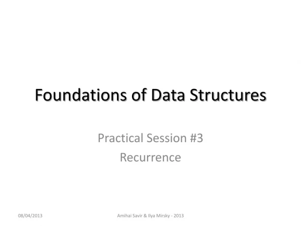 Foundations of Data Structures