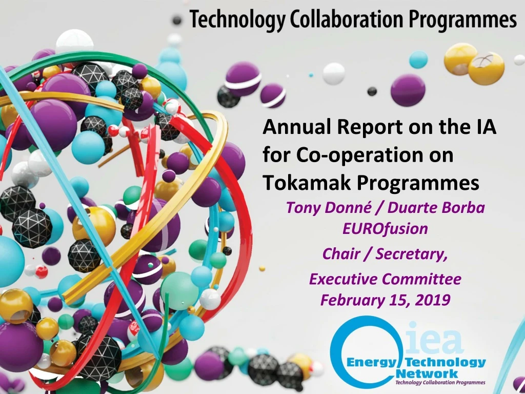 annual report on the ia for co operation on tokamak programmes