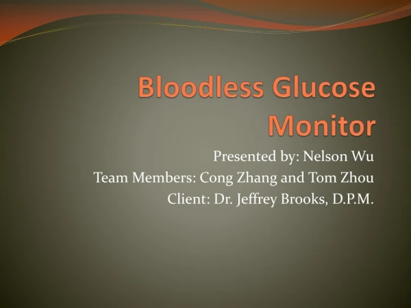 Bloodless Glucose Monitor