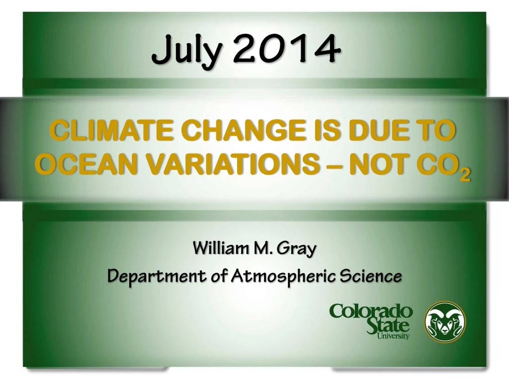 climate change is due to ocean variations not co 2