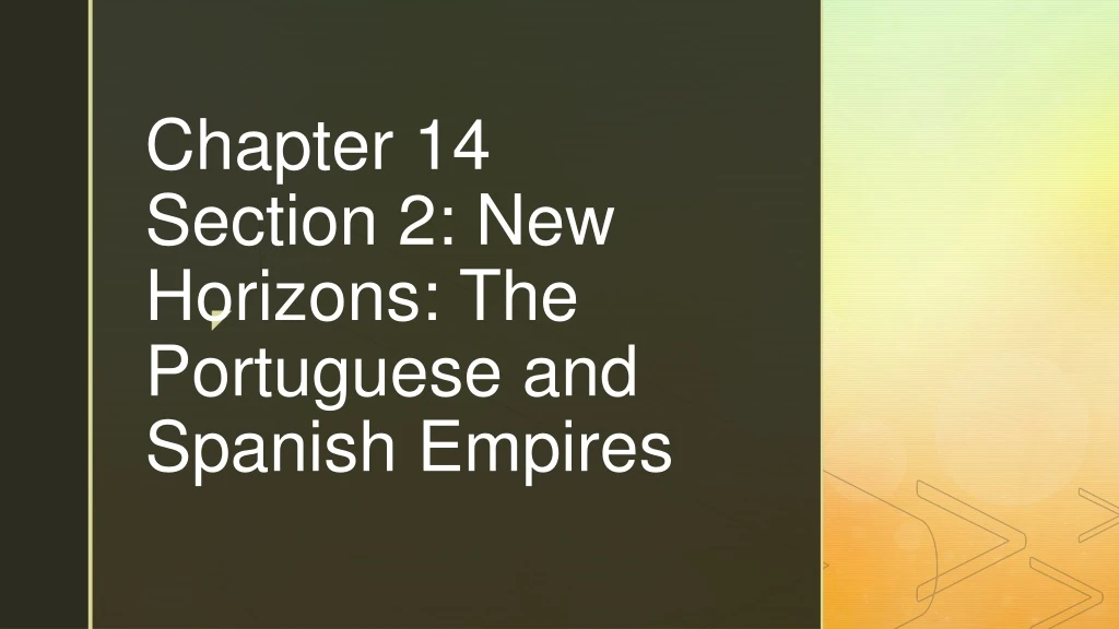chapter 14 section 2 new horizons the portuguese and spanish empires