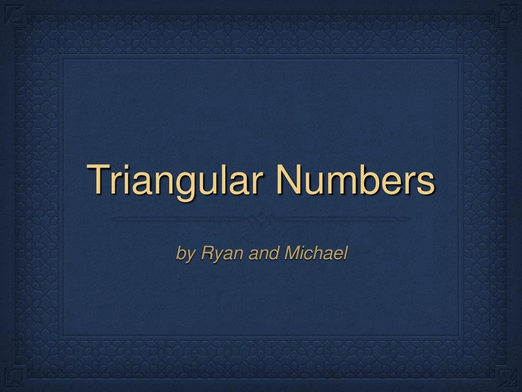 triangular numbers