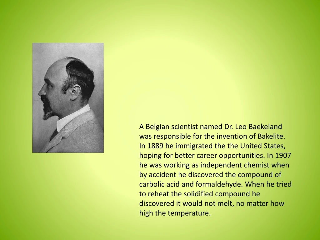 a belgian scientist named dr leo baekeland