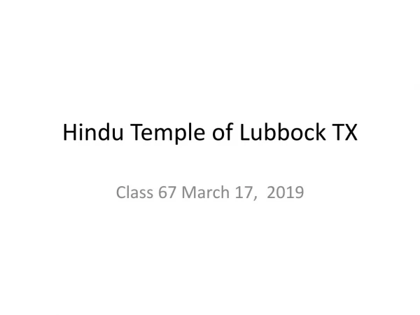 Hindu Temple of Lubbock TX