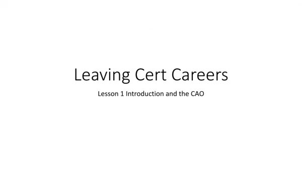 Leaving Cert Careers