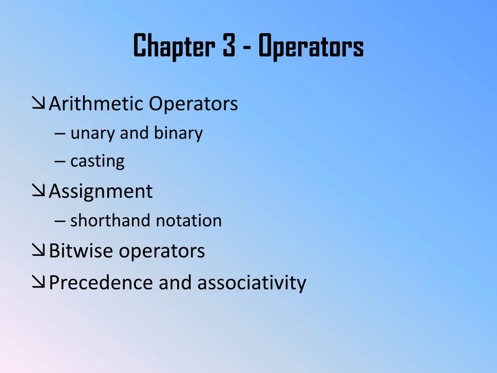 chapter 3 operators