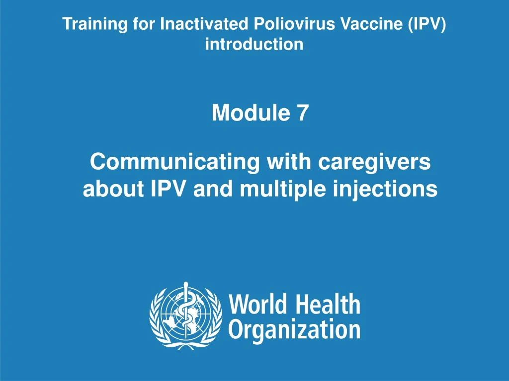 training for i nactivated p oliovirus vaccine