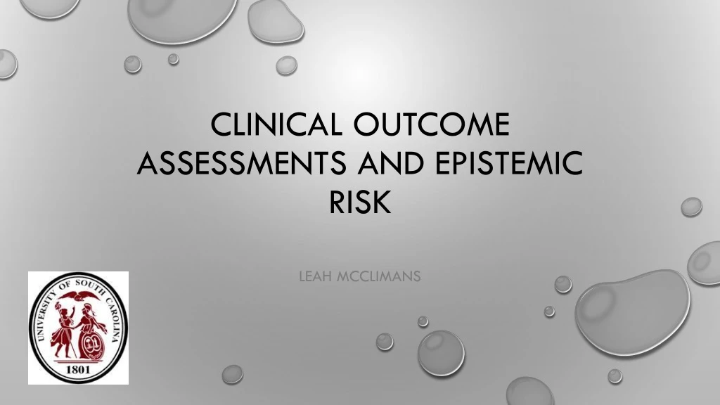 clinical outcome assessments and epistemic risk