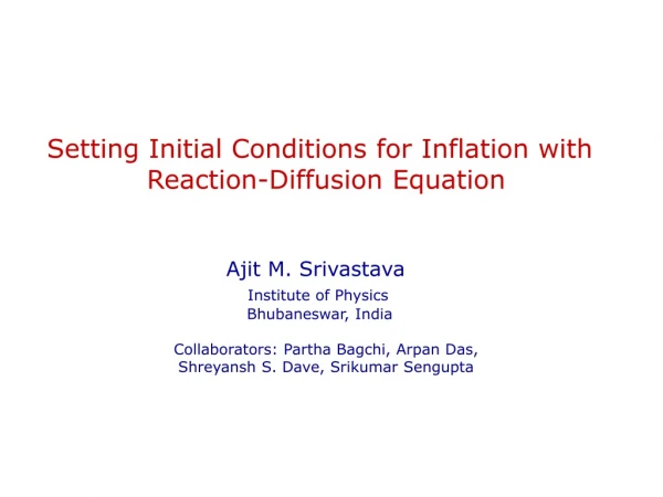 Setting Initial Conditions for Inflation with Reaction-Diffusion Equation