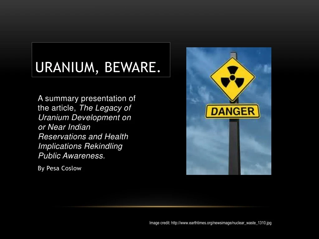 uranium beware